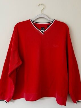 Vintage Callaway Golf Cotton V Neck Sweater, Salmon Pink – XL
